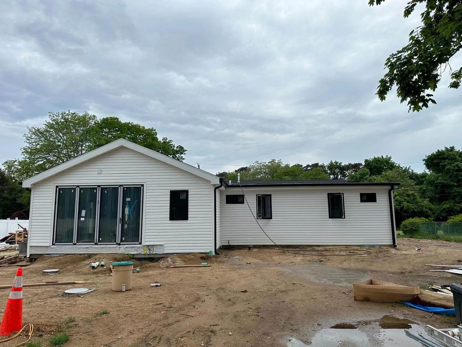 Exterior finishing during home addition construction