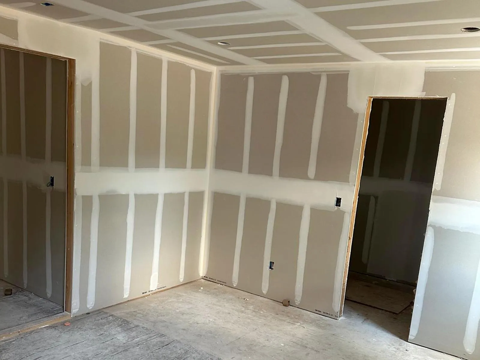 Interior work during a home addition project